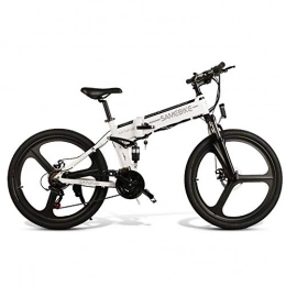 SAMEBIKE Mountain bike elettrico pieghevole da 26 pollici, in lega di alluminio 21 litri con cambio al litio assistito da 48 V ciclomotore ciclomotore doppio freno a disco Moto ammortizzante