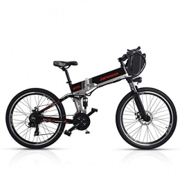 Shengmilo Bici Sharma Nia M80 - Bicicletta elettrica pieghevole, mountain bike, a 21 velocità, 48 V x 350 W, 26”, con doppia sospensione, con display LED, pedalata assistita, Black Spoke Wheel Double Battery