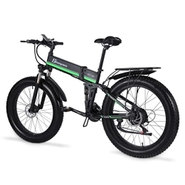 Shengmilo Bici Shengmilo MX01 Bicicletta Elettrica per Adulti, Bicicletta Elettrica da 26'' con Motore Brushless, Bicicletta elettrica da Montagna Fat Tire con Batteria al Litio 48V, Doppio Ammortizzatore (Verde)