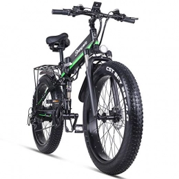 Shengmilo-MX01 Bici Shengmilo-MX01 Pieghevole Bici elettrica 1000w Full Suspension Bici elettrica Mountain Bike Grasso ebike 26 * 4.0 (Verde)