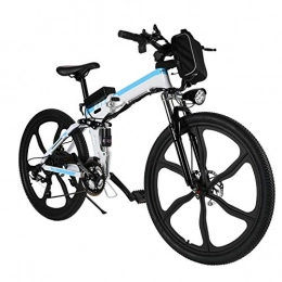 Speedrid Mountain bike elettrica pieghevoles Speedrid 20" / 26" / 27, 5"bici elettrica / city ebike / escursionismo e-bike / mountain e-bike dotata di batteria agli ioni di litio 36V / 10Ah / 12, 5Ah per uomini donne adulti. (36V / 8Ah 26'' bianco)