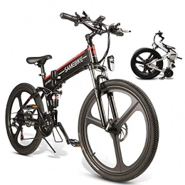 SYXZ Bici SYXZ Bicicletta elettrica, Mountain Bike Pieghevole da 26 Pollici, con Batteria agli ioni di Litio da 48 V 10, 4 Ah 350 W, meccanismo di Assorbimento degli Urti a 21 Livelli, Nero