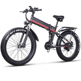 TANCEQI Bici TANCEQI - Bicicletta elettrica pieghevole per adulti da 26 pollici, con batteria agli ioni di litio da 12 Ah a 21 velocità, da spiaggia, mountain bike, con sedile posteriore, schermo LCD