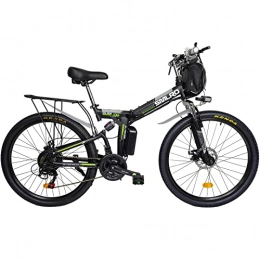 TAOCI Mountain bike elettrica pieghevoles TAOCI Bicicletta elettrica pieghevole da uomo / donna, 26", ruote da 48 V, Urban E-Bike Trekking MTB, design impermeabile IP54, per adulti, viaggi quotidiani (nero)
