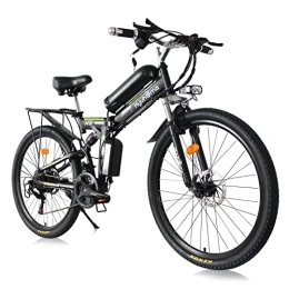 TAOCI Bici TAOCI Bicicletta elettrica pieghevole uomo / donna 26" ruote 48 V Urban E-Bike Trekking MTB, design impermeabile IP54 adulto Ebike, viaggio quotidiano (nero-02)