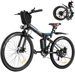 Vivi Bici VIVI Bicicletta Elettrica Pieghevole, 26'' Mountain Bike Elettrica 250W Bici Elettrica Pieghevole con Batteria Rimovibile 36V 8Ah, Shimano 21 velocità, Sospensione Completa
