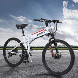 WND Bicicletta elettrica   ausiliaria per Mountain Bike con Batteria al Litio di Alta qualità 21 velocità Bicicletta elettrica Pieghevole, 3-Bianco