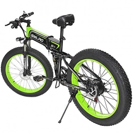 WXX Bici WXX Adulti Elettrico Pieghevole Mountain Bike, 48V / 8Ah / 350W agli ioni di Litio Batterysnow Bike, 26" Bicicletta elettrica, per Outdoor Ciclismo Esercizio, Black Green