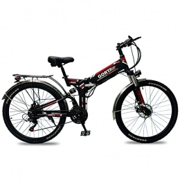 WZW Bici WZW Q5 26" Adulti Montagna Bicicletta Elettrica 500W LCD Schermo Pieghevole Ebike 48V / 10Ah Incorporato Litio Batteria Elettronico Bicicletta 21 velocità Ingranaggi (Colore : A)