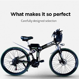 XBSLJ Biciclette elettriche Pieghevole, Freno a Disco per Mountain Bike con Batteria al Litio 10AH 36V per Adulti e Adolescenti o Sport-Nero