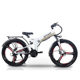 xianhongdaye Bicicletta elettrica Pieghevole da 26 Pollici 48 V 10,4 Ah Batteria al Litio 350 W Mountain Bike 5 Pedali ausiliari Forcella Ammortizzata-Bianca