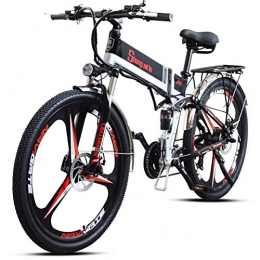 XXCY Bici XXCY 500w / 350w Bici elettrica da Montagna Mens ebike Bicicletta Pieghevole MTB Shimano 21 velocità (Nero 350w)