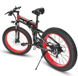 XXCY Bici XXCY Pieghevole Bici elettrica 500 w e-Bike 20"* 4.0 Pneumatico Grasso 48v 15ah Batteria Display LCD con 5 Livelli di velocità di PAS (26"Rosso)
