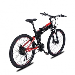 YIZHIYA Bici YIZHIYA Bicicletta Elettrica, 27, 5" Bicicletta elettrica da Montagna Pieghevole per Adulti, E-Bike 21 velocità, Doppio Sistema di Assorbimento degli Urti, 3 modalità di Lavoro, Black Red, 48V 500W 9AH