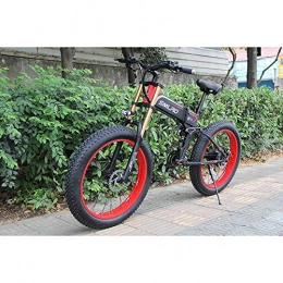 YSNJG Biciclette elettriche 26 Pollici, Elettrico Pieghevole per Mountain Bike, 1000W 48V13ah cella batterie E-Bike, Donne Uomini Bicicletta elettrica (Red)