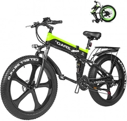ZJZ Bici ZJZ Mountain Bike elettrica 26 Pollici 1000W 48V 12, 8ah Pieghevole Fat Tire Snow Bike E-Bike Pedal Assist Batteria al Litio Freni a Disco Idraulici per Adulti