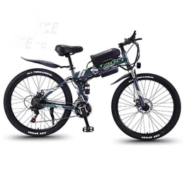 ZTYD Bici ZTYD Bici elettrica, 26" Mountain Bike per Adulti, all Terrain Biciclette 21-velocità, 36V 30KM Pure Chilometraggio Batteria Rimovibile agli ioni di Litio, Black Green a1, 13AH / 75km