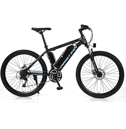 MAYIMY Bici 26 pollici mountain bike batteria al litio elettrica bicicletta adulto velocità variabile 21 velocità fuoristrada bicicletta servoassistito motore 36V350W (Color:blue, Size:36V 8AH)