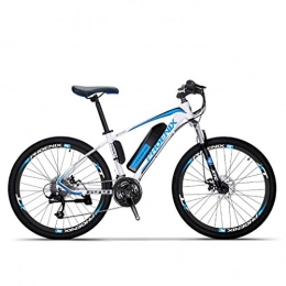 AISHFP Mountain bike elettriches Adulti elettrica Mountain Bike, Biciclette da Neve 250W, Rimovibile 36V 10Ah Batteria al Litio per 27 velocità Bicicletta elettrica, 26 Pollici Ruote, Blu