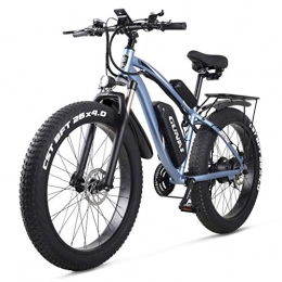 HOME-MJJ Mountain bike elettriches Adulti elettrico fuoristrada Bikes Fat Bike 26" Sedile 4.0 Tire E-Bike 1000W 48V bici di montagna elettrica con trazione posteriore e rimovibile batteria al litio ( Color : Blue , Size : 1000W-17Ah )