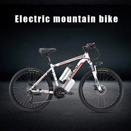 AKEFG Mountain bike elettriches AKEFG Hybrid Mountain Bike, Adulto Bicicletta elettrica al Litio Rimovibile Batteria agli ioni (48V 13Ah) 26 Pollici per Commuter Viaggi, Bianca