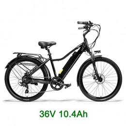AMGJ Mountain bike elettriches AMGJ Mountain Bicicletta Elettrica, Pneumatici 26 Pollici Potenza 300 W con Display LCD E Sella E Manubrio Regolabili Batteria 36V 10.4 / 15 Ah Pendolarismo, Nero, 36V 10.4Ah