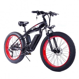 G.Z Mountain bike elettriches Bici da neve elettriche, mountain bike da fondo in alluminio, batteria al litio rimovibile da 48 V 13 Ah ad alta capacità, potente motore a magnete da 350 W, display LCD, velocità fino a 40 km / h, Black red