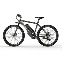 LANG TU Mountain bike elettriches Bici da strada elettrica a batteria grande 700C 720WH, design del corpo in lega di alluminio a forma di profilo aerodinamico, con motore potente 400W(Grigio-Nero, Aggiornato + 1 batteria aggiuntiva)