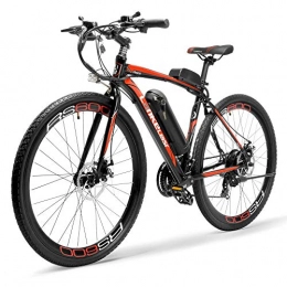 LANG TU Mountain bike elettriches Bici da strada elettrica a batteria grande 700C 720WH, design del corpo in lega di alluminio a forma di profilo aerodinamico, con motore potente 400W(Rosso nero, Aggiornato + 1 batteria aggiuntiva)