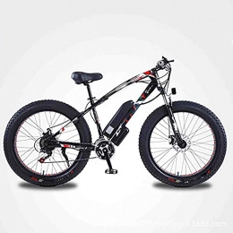 WXXMZY Mountain bike elettriches Bici Elettrica 26"Bicicletta con Pneumatici Grassi 350 W 36 V / 8 Ah Batteria Ciclomotore Snow Beach Mountain Bike Acceleratore E Pedale (Color : Black, Size : 10AH)