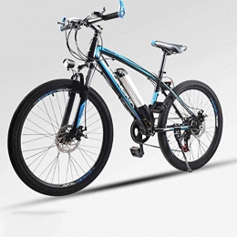 LLLQQQ Mountain bike elettriches Bici elettrica, 26" Mountain Bike per Adulti, all Terrain Biciclette, 30 km / H Safe Speed ?100 km Endurance Rimovibile agli ioni di Litio, Smart-Bici, Blue a1