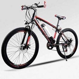 LLLQQQ Mountain bike elettriches Bici elettrica, 26" Mountain Bike per Adulti, all Terrain Biciclette, 30 km / H Safe Speed ?100 km Endurance Rimovibile agli ioni di Litio, Smart-Bici, Red a1