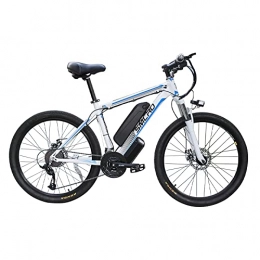 ASVK Mountain bike elettriches Bici elettrica, biciclette da montagna elettrica per adulti, ebikes Biciclette per biciclette Tutto terreno, 26"48 V 250W 10Ah Batteria agli ioni di litio rimovibile (bianco blu, 350)