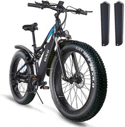Vikzche Q Bici Bici elettrica della gomma grassa da 26 pollici per adulto, mountain bike, batteria al litio rimovibile 48V* 17Ah, biciclette elettriche a sospensione completa, freni a disco idraulici doppi