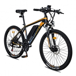 APIWO Mountain bike elettriches Bici elettrica per adulti, Bicicletta elettrica di montagna con portapacchi posteriore, Batteria rimovibile da 36 V 10 Ah, Motore da 250 W a 21 velocità City Bike pendolarismo (nero)