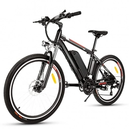 HUAXU Bici Bici Elettriche Mountain Bike 26" 250W Bicicletta elettrica con batteria al litio rimovibile da 36 V 12, 5 Ah, Cambio a 21 velocità, 15, 6 mph, Ricarica Chilometraggio Fino a 25 Miglia