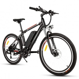 HUAXU Bici Bici Elettriche Mountain Bike 26" Bicicletta elettrica con batteria al litio rimovibile da 36 V 12, 5 Ah, Cambio a 21 velocità, 15, 6 mph (Black)