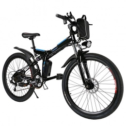 Bicicletta a velocit Variabile da 26 Pollici per Mountain Bike Elettrica per Adulti con Batteria al Litio da 36V 8AH e Motore Potente da 250W (Nero/Blu)