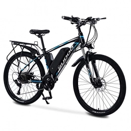 Bicicletta elettrica, 26" Bici Elettrica da Trekking con portapacchi posteriore, Alluminio Mountain Bike con Batteria Rimovibile 36V 13AH, 350W Motore, 27 Velocità Per Adulto Uomini Donne (Blu)