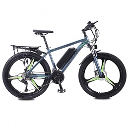 YIZHIYA Mountain bike elettriches Bicicletta Elettrica, 26 " Mountain bike elettrica per tutti i terreni per adulti, E-bike professionale a velocità variabile a 27 velocità, ruota a tre coltelli in lega di magnesio, Gray green, 8AH