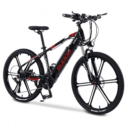 KAKASA Bici Bicicletta elettrica da 26" per adulti, in alluminio, mountain bike, 36 V, 10 Ah, batteria rimovibile, forcella anteriore a disco per uomo (nero)