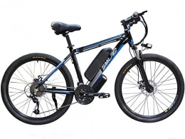 SAFT Mountain bike elettriches Bicicletta elettrica MTB 26 Pollice Adult Mountain Mountain Bike, 48 V / 10Ah Rimovibile Ebike Ebike, 27 velocità, 5 File (Color : Black-Blue, Size : 26inches)