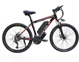 SAFT Bici Bicicletta elettrica MTB 26 Pollice Adult Mountain Mountain Bike, 48 V / 10Ah Rimovibile Ebike Ebike, 27 velocità, 5 File (Color : Black-Red, Size : 26inches)