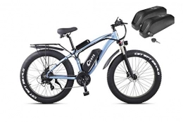 Ceaya Bici Ceaya 26" bicicletta elettrica 1000W 48V 17Ah Batteria rimovibile Pendolare 21 Velocità ingranaggi E-Bike per adulti (Blu(Doppia batteria))