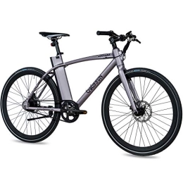 CHRISSON Mountain bike elettriches CHRISSON EOCTANT - Bicicletta elettrica da 28 pollici con trasmissione a cinghia, colore grigio opaco, con ruota posteriore Aikema da 250 W, 36 V, 40 Nm, pratica bicicletta elettrica per uomo e donna