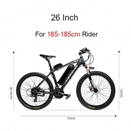 cuzona Mountain bike elettriches cuzona Mountain Bike da 240 W 26 Pollici Bici elettrica Fino a 48 V 20 Ah Batteria al Litio Telaio in Lega di Alluminio
