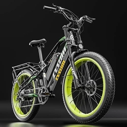 cysum Bici Cysum M900 Biciclette elettriche da uomo, 48V 17Ah Fat Bike elettrica da 26 pollici Mountain Ebike (verde-pro)