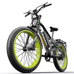 cysum Bici Cysum M999 Bici elettrica Fat E-Bike Mountain bike elettrica da 26 pollici per uomini e donne (verde)