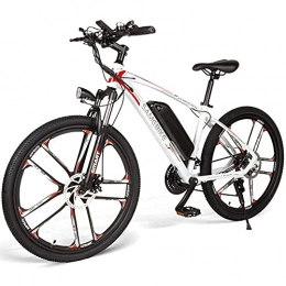 DDFGG Mountain bike elettriches DDFGG 26"Mountain Mountain Bike 350w 48 V 8ah, Bici da Pendolarismo Elettrica, Bici Elettrica per Adulti con Shimano 21 velocità E Display A LED (Tre modalità di Lavoro)(Color:White)