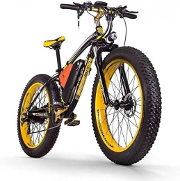 ENLEE Mountain bike elettriches ENLEE Rich Bit RT-012 Potente Fat Bike elettrica da 1000 W 48 V 17 Ah con Motore Posteriore e Sospensione Anteriore (Black-Yellow)